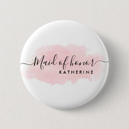 Elegante hübsche, rosa Trauzeugin Button