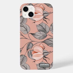 Elegante Hübsche, rosa und graue Blume Case-Mate iPhone 14 Plus Hülle
