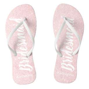 Elegante hübsche Rose Gold Glitzer Bridesmaid Flip Flops
