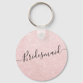 Elegante hübsche Rose Gold Glitzer Bridesmaid Schlüsselanhänger