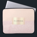 Elegante hübsche Rose Gold Glitzer & Rosa Laptopschutzhülle<br><div class="desc">Stilvolle Imitate Rose Gold Glitzer & Rosa Rosa Design.</div>