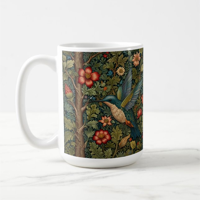 Elegante Hummingbird-Kunstwerke mit böhmischer Blü Kaffeetasse (Links)
