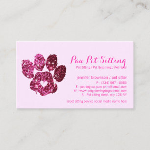 Elegante Hund Katze Grooming Glitter Haustier Sitt Visitenkarte