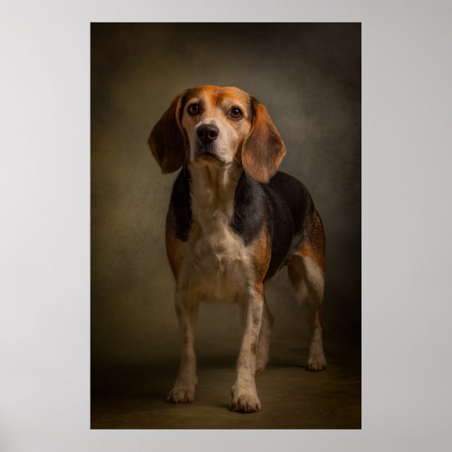 Elegante Hund-Silhouette Poster (Vorne)