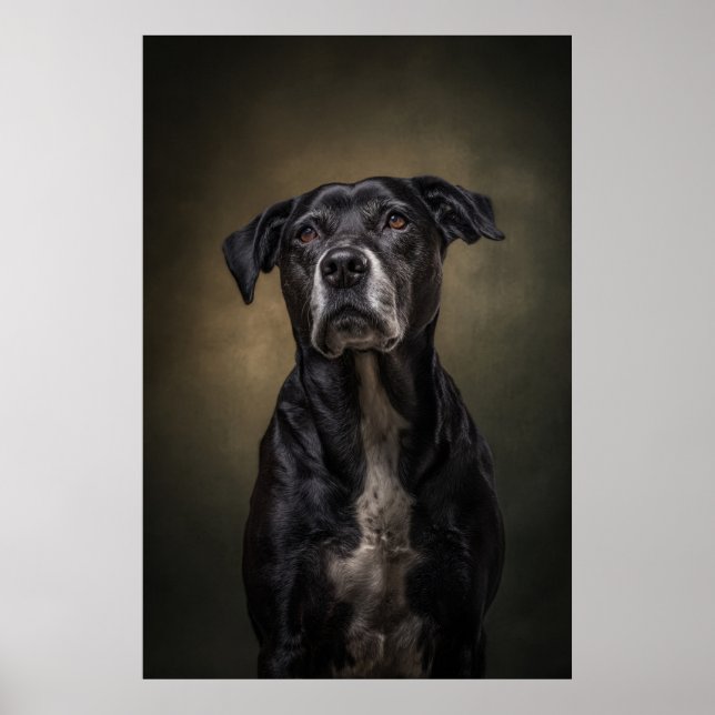 Elegante Hund-Silhouette Poster (Vorne)