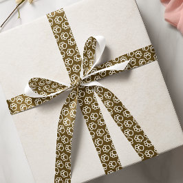 Elegante Hundeschlittenpfoten braun Satinband