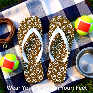 Elegante Hundpfeffer braun Flip Flops