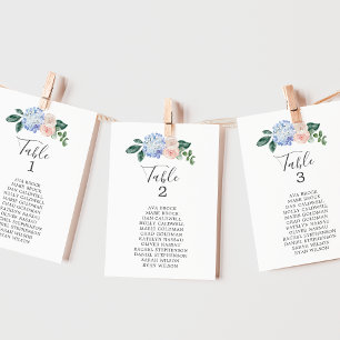 Elegante Hydrangea Tischnummer Seating Chart Cards
