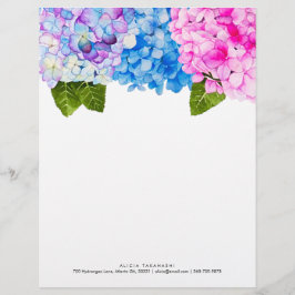 Elegante Hydrangeas| Name Kontakt hinzufügen Briefbogen