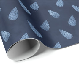 Elegante Ice Blue Christmas Pine Cones Geschenk Geschenkpapier