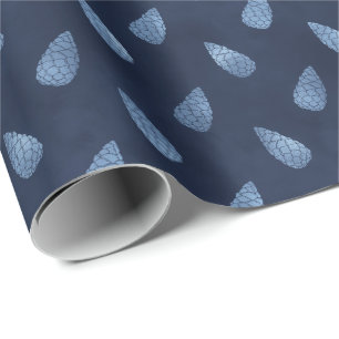 Elegante Ice Blue Christmas Pine Cones Geschenk Geschenkpapier