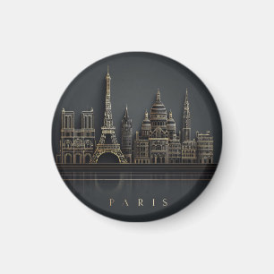 Elegante Illustration der Pariser Stadtsilhouette Magnet