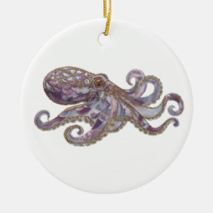 Elegante Illustration einer Perlen-Oktopus-Kunst Keramik Ornament