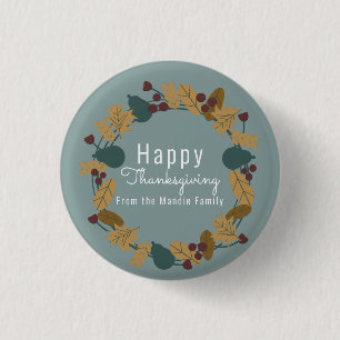 Elegante Illustration eines Thanksgiving-Birnenkra Button