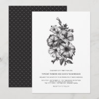 Elegante illustrierte Hochzeit mit Blumenmotiven