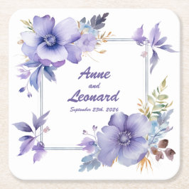 Elegante im Bloom: Personalisierte Hochzeitsfeiern Rechteckiger Pappuntersetzer