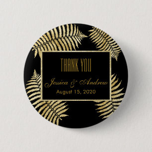 Elegante Imitat-Goldblatt-Adlerfarn-Hochzeit Button