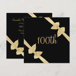 Elegante Imitat-Goldbogen-100. Geburtstag Einladung