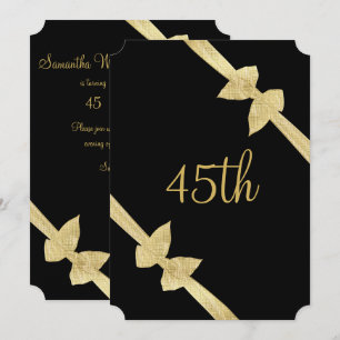 Elegante Imitat-Goldbogen-45. Geburtstag Einladung