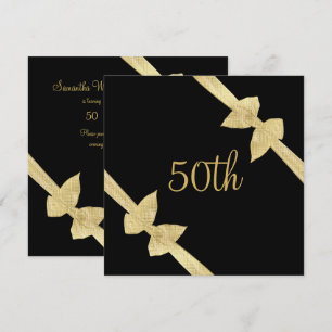 Elegante Imitat-Goldbogen-50. Geburtstag Einladung