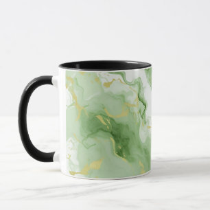Elegante Imitate aus grünem Marmor Gold Glitzer Ef Tasse