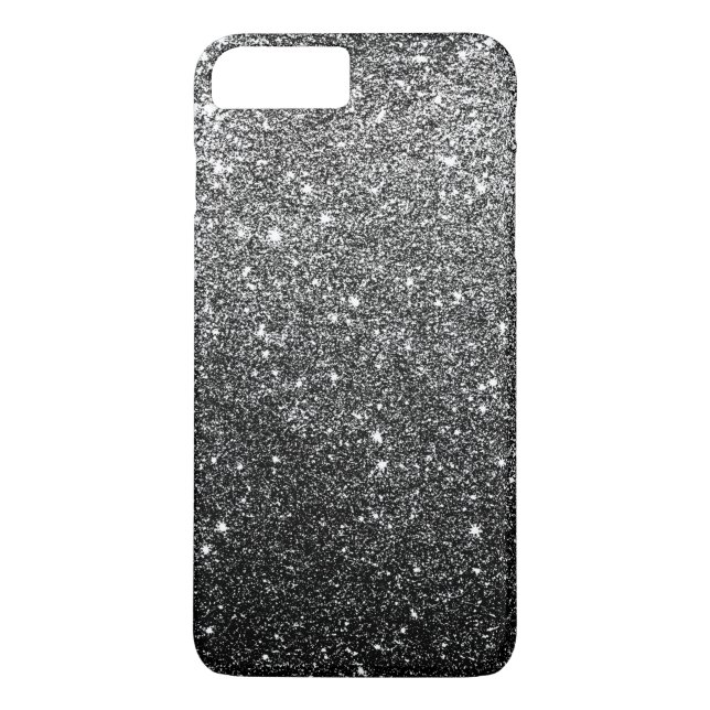 Elegante Imitate Black Glitzer Luxus Case-Mate iPhone Hülle (Rückseite)