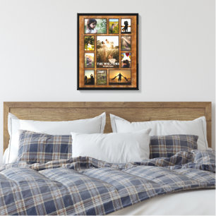 Elegante Imitate Bronze Black Frame Family Collage Leinwanddruck