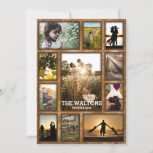 Elegante Imitate Bronze-Rahmen-FotoCollage Karte