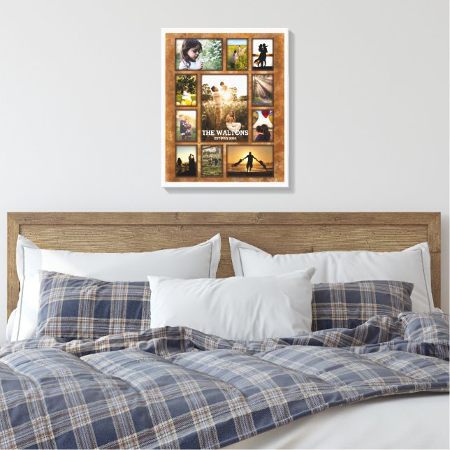 Elegante Imitate Bronze White Frame Familie Collag Leinwanddruck (Insitu (Schlafzimmer))