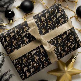 Elegante Imitate Fa la Script Typografie Black & G Geschenkpapier
