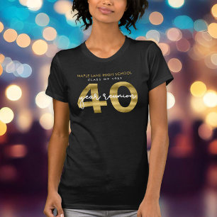 Elegante Imitate Gold 40 Jahre Wiedersehen T-Shirt