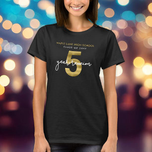 Elegante Imitate Gold 5 Jahre Wiedersehen T-Shirt