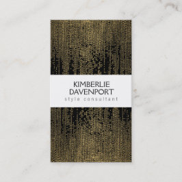 Elegante Imitate Gold Confetti Dots Muster Schwarz Visitenkarte