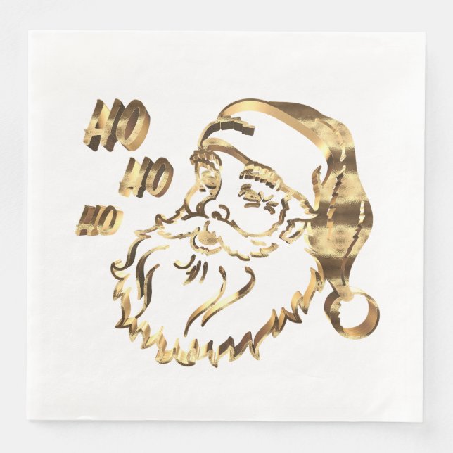 Elegante Imitate Gold Der Weihnachtsmann Weihnacht Serviette (Vorderseite)