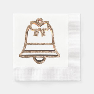 Elegante Imitate Gold Diamonds Weihnachtsglocke Serviette