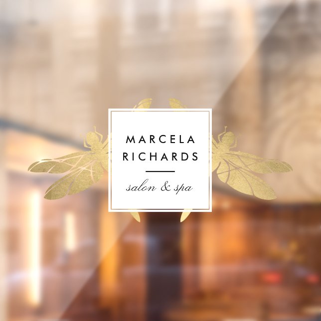 Elegante Imitate Gold Dragonfly Duo Salon Boutique Fensteraufkleber (Blatt 2)