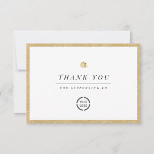 Elegante Imitate Gold florale minimalistische Gesc Dankeskarte