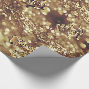 Elegante Imitate Gold Foil Script Chic Weihnachten Geschenkpapier