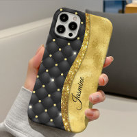 Elegante Imitate Gold Glitzer Black Diamond Monogr