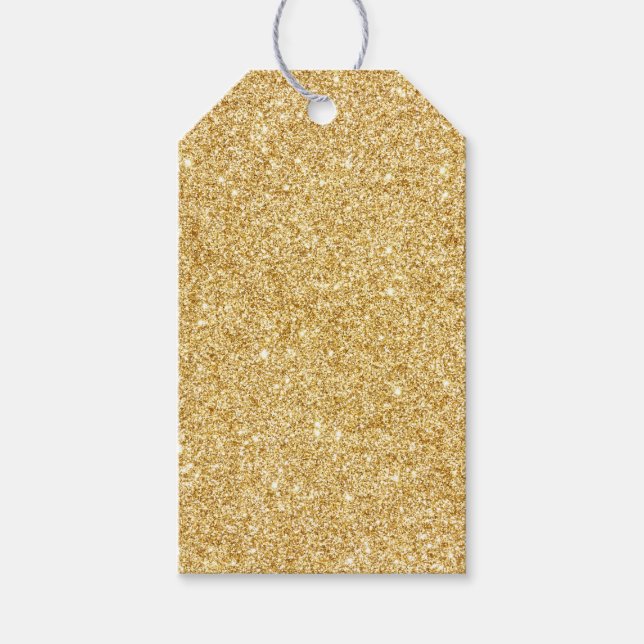 Elegante Imitate Gold Glitzer Geschenkanhänger (Vorderseite)