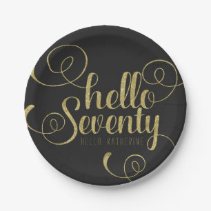 Elegante Imitate Gold Glitzer Hallo 70 Teller