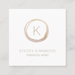 Elegante Imitate Gold Glitzer Monogram Modern Quadratische Visitenkarte