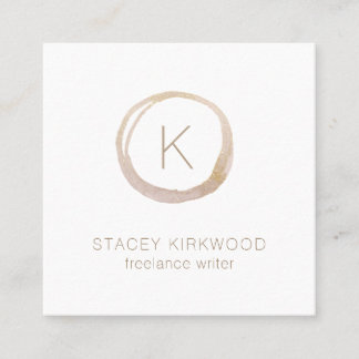 Elegante Imitate Gold Glitzer Monogram Modern Quadratische Visitenkarte