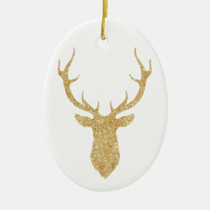 Elegante Imitate Gold Glitzer Weihnachtsfest Keramik Ornament