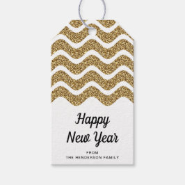 Elegante Imitate Gold Glitzer Weißes Glück Neues J Geschenkanhänger