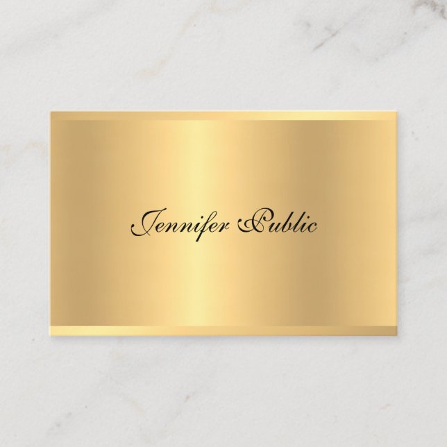Elegante Imitate Gold Handwriting Script Kalligrap Visitenkarte (Vorderseite)