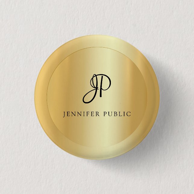 Elegante Imitate Gold Hinzufügen einer Vorlage für Button (Vorderseite)