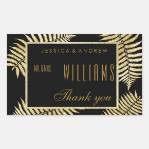 Elegante Imitate Gold Leaf Bracken Wedding Vielen Rechteckiger Aufkleber