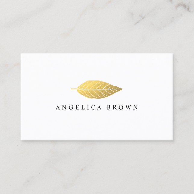 Elegante Imitate Gold Leaf Business Card Visitenkarte (Vorderseite)