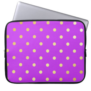 elegante Imitate Gold lila Polka Punkte Laptopschutzhülle